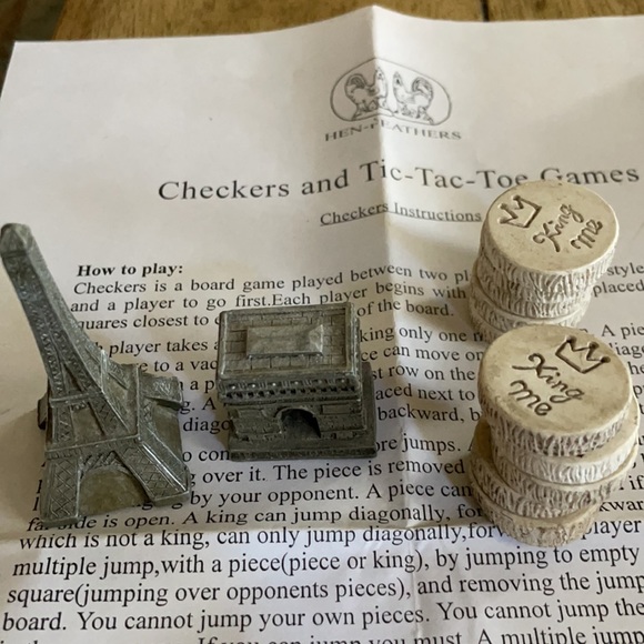 Hen Feathers Paris Checkers Set - Picture 7 of 15